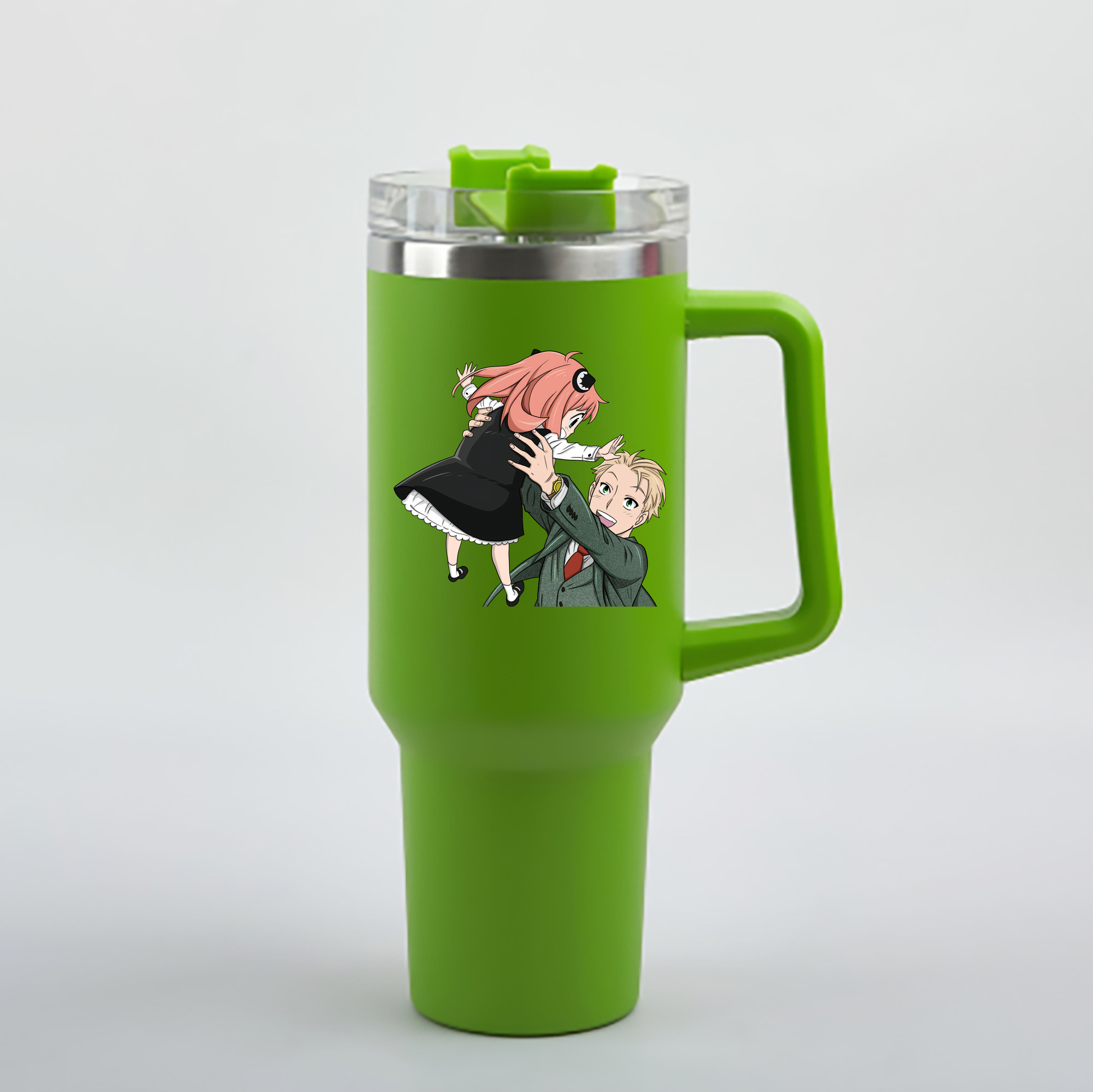 （画像用） SPY×FAMILY间谍家家酒 1200mL車用タンブラー - クリスタルステッカー（プラスチックストロー付き）